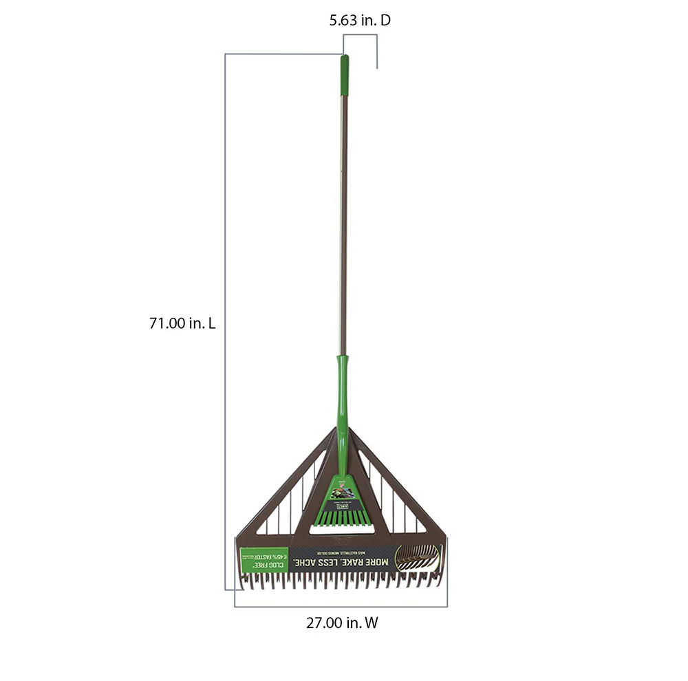 Ames Dual Tine Poly Leaf Rake with Hand Rake - Image 3