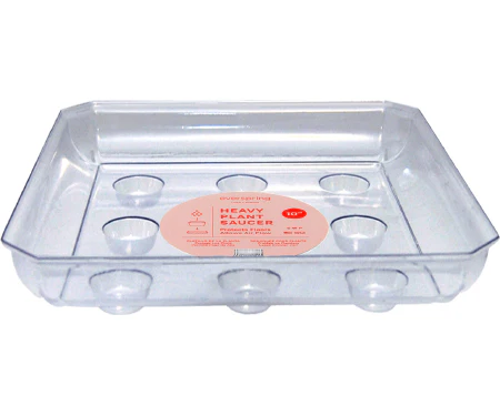 Arett Sales Clear Square Designer Series Heavy Gauge Saucers (10" - Clear)