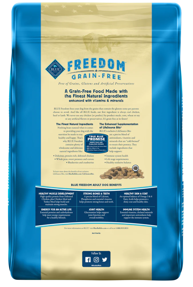 Blue Buffalo Freedom Grain Free Chicken Recipe Adult Dry Dog Food - Image 2