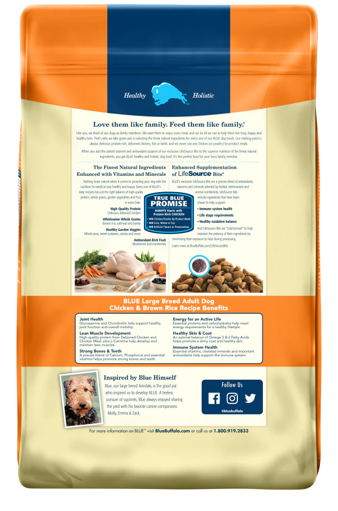 Blue Buffalo Life Protection Natural Chicken & Brown Rice Recipe Large Breed Adult Dry Dog Food - Image 2