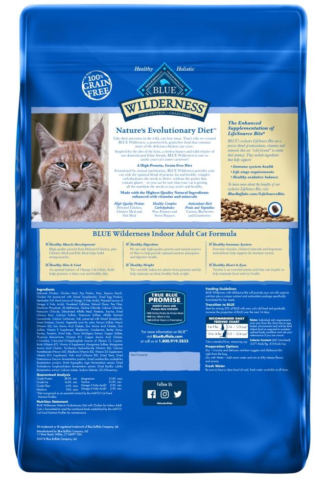 Blue Buffalo Wilderness Grain Free Chicken High Protein Recipe Indoor Dry Cat Food - Image 4