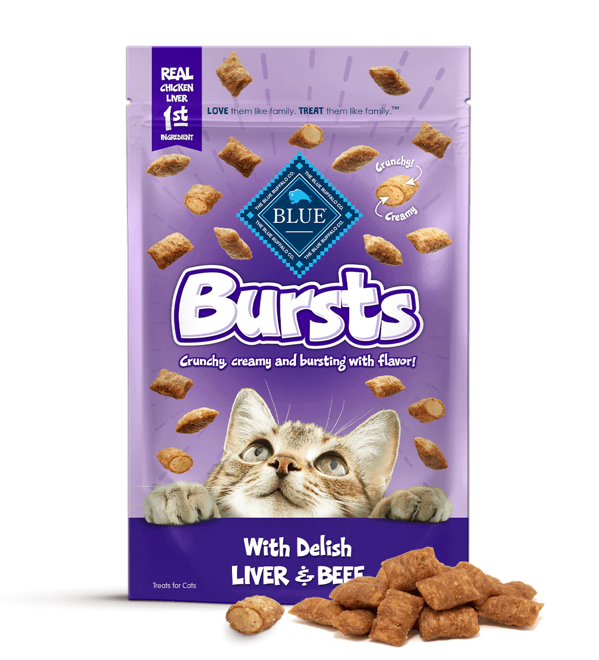 BLUE™ Bursts Delish Liver and Beef Cat Treats