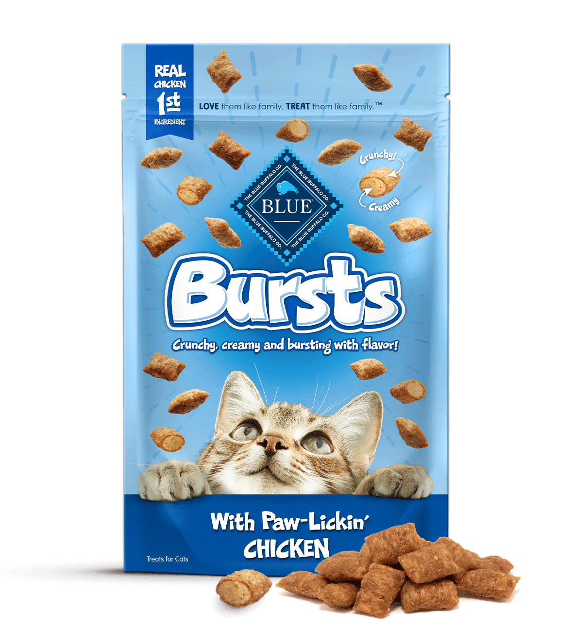BLUE™ Bursts Paw-Lickin’ Chicken Cat Treats