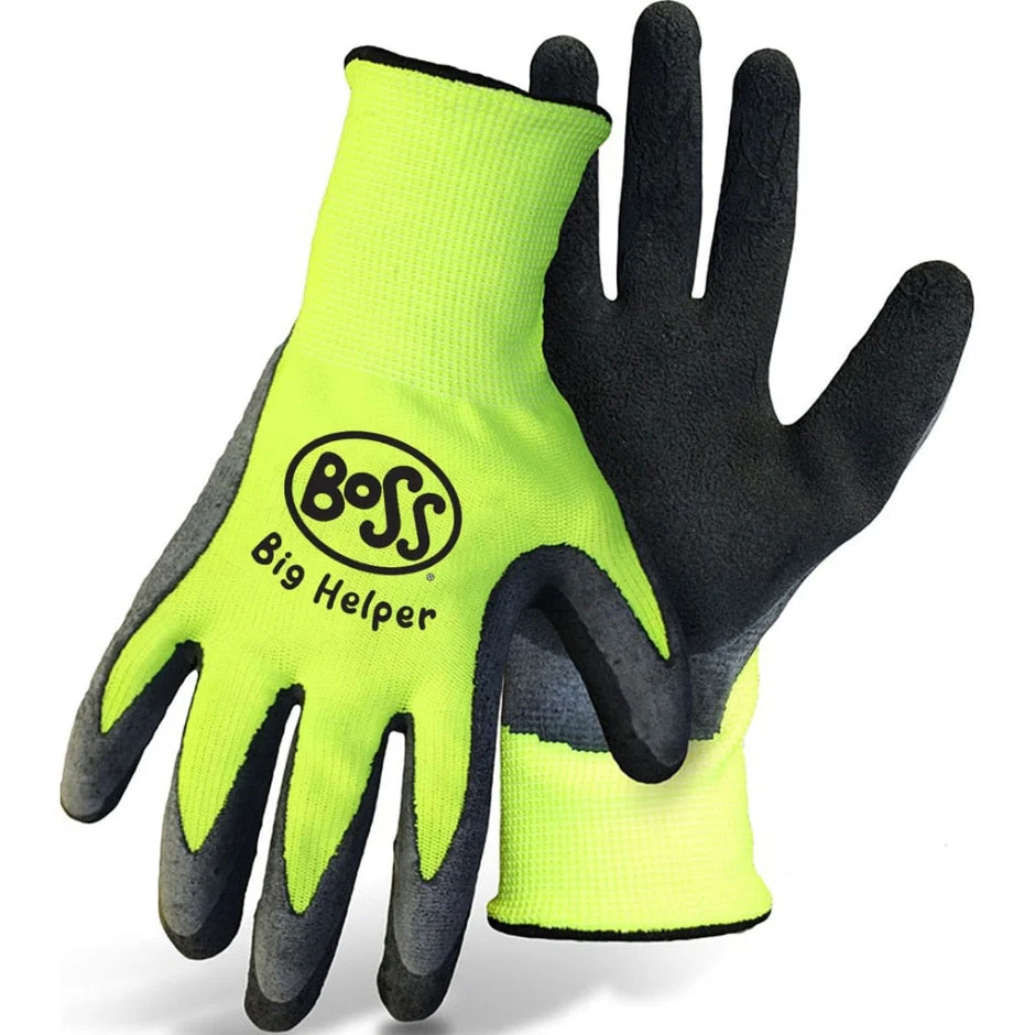 Boss V2 Flexi Grip High- Vis  Poly Knit Latex Palm Glove - Image 2
