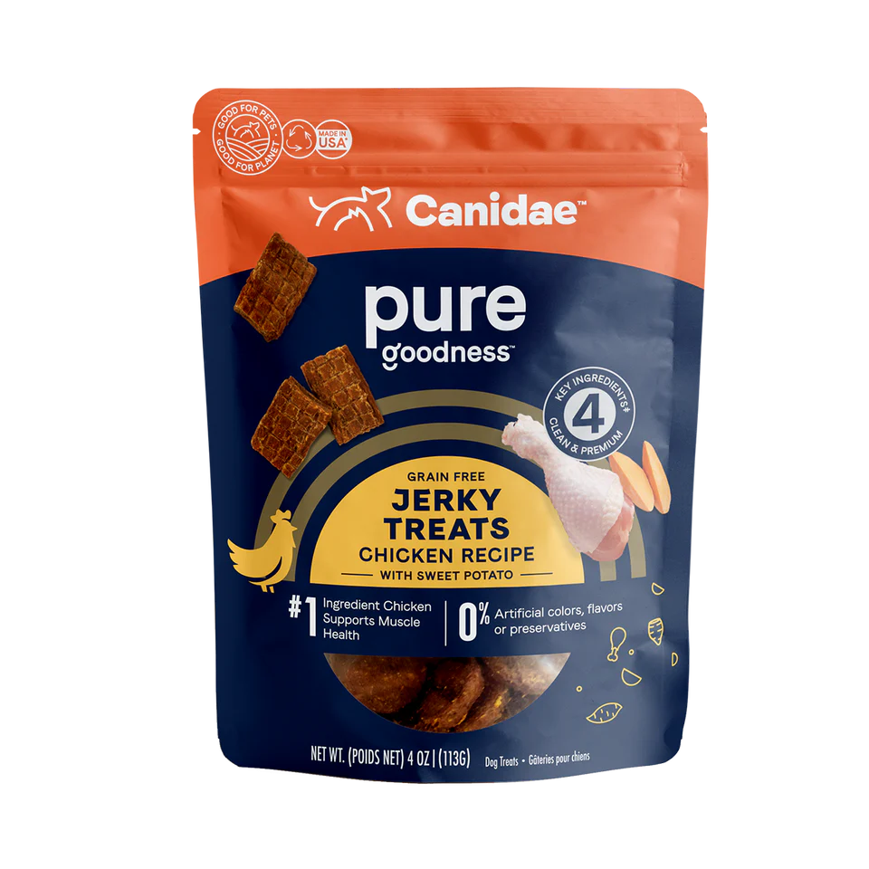 Canidae Pure Grain Free Dog Jerky Treats - Chicken Recipe with Sweet Potato