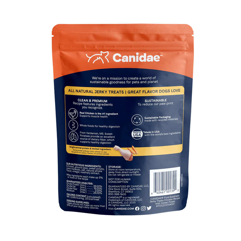 Canidae Pure Grain Free Dog Jerky Treats - Chicken Recipe with Sweet Potato - Image 2