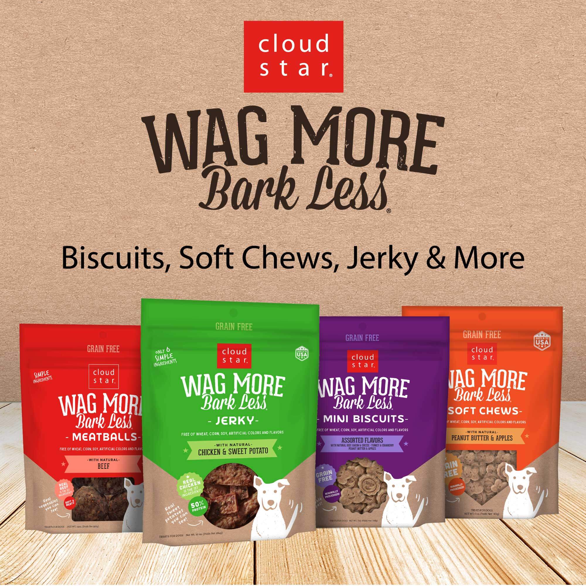 Cloud Star Wag More Bark Less Crunchy Grain Free Dog Treats, Assorted Flavors - Image 7