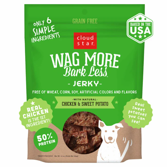 Cloud Star Wag More Bark Less Jerky: Chicken & Sweet Potato Dog Treats - Image 2