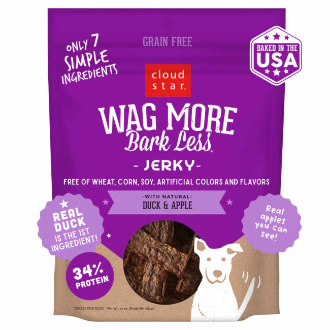 Cloud Star Wag More Bark Less Jerky: Duck & Apple Dog Treats - Image 2