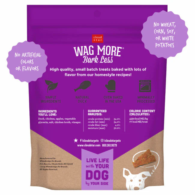 Cloud Star Wag More Bark Less Jerky: Duck & Apple Dog Treats - Image 3