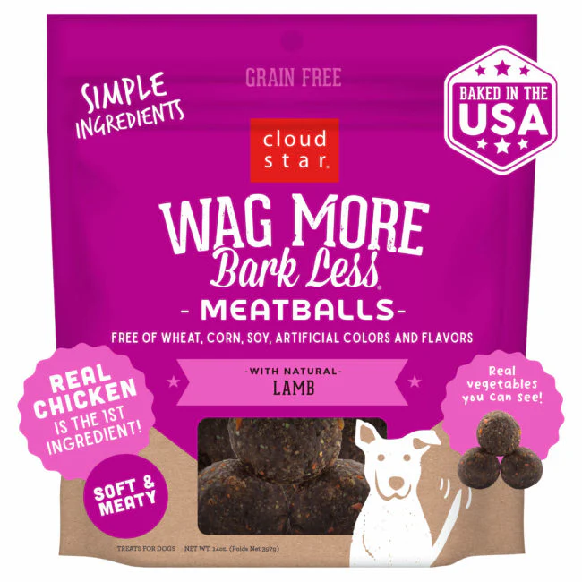 Cloud Star Wag More Bark Less Meatballs: Lamb Dog Treats - Image 2