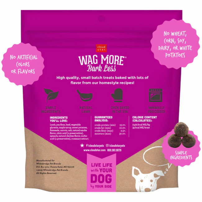 Cloud Star Wag More Bark Less Meatballs: Lamb Dog Treats - Image 3