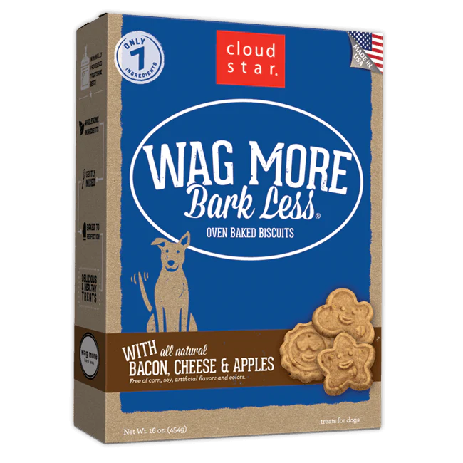 Cloud Star Wag More Bark Less Oven Baked Bacon, Cheese and Apple Dog Treats