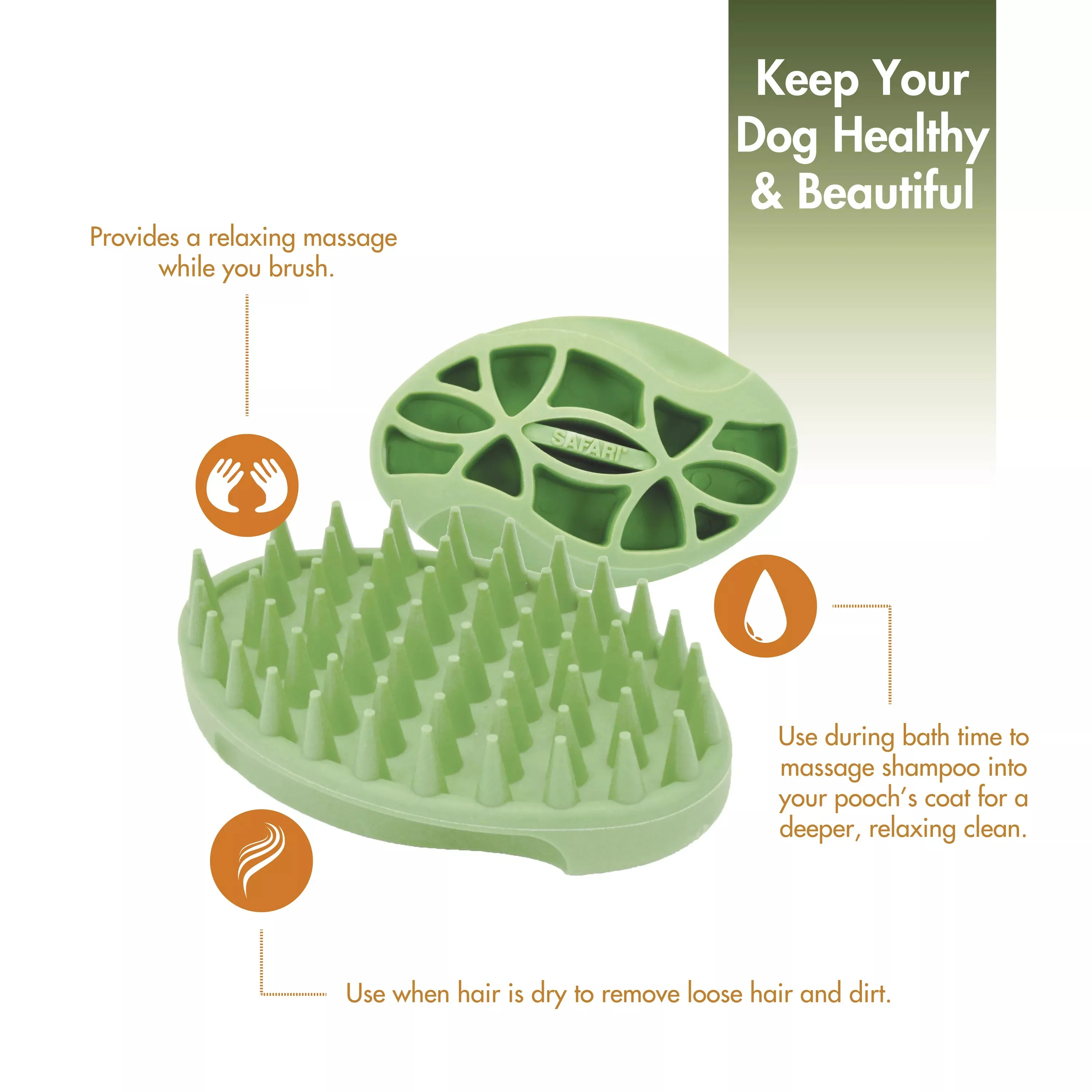 Coastal Pet Safari Soft Tip Curry Brush for Dogs - Image 2