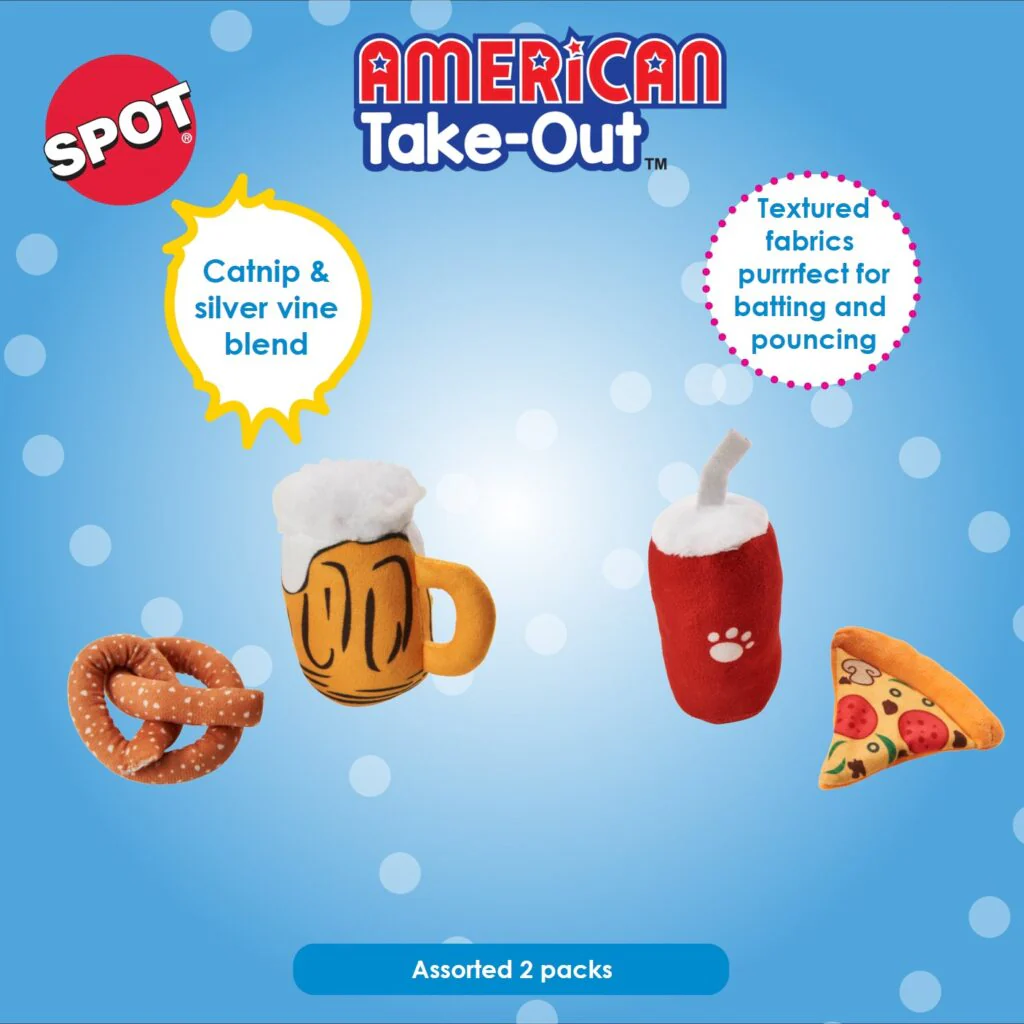 Ethical Pet SPOT American Take-Out 2 Pk Assorted Cat Toy - Image 2