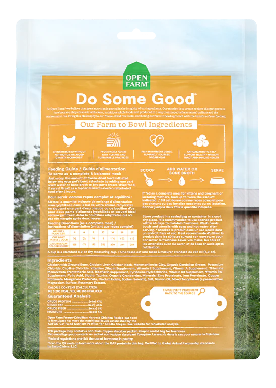 Open Farm Harvest Chicken Freeze Dried Raw Cat Food - Image 2