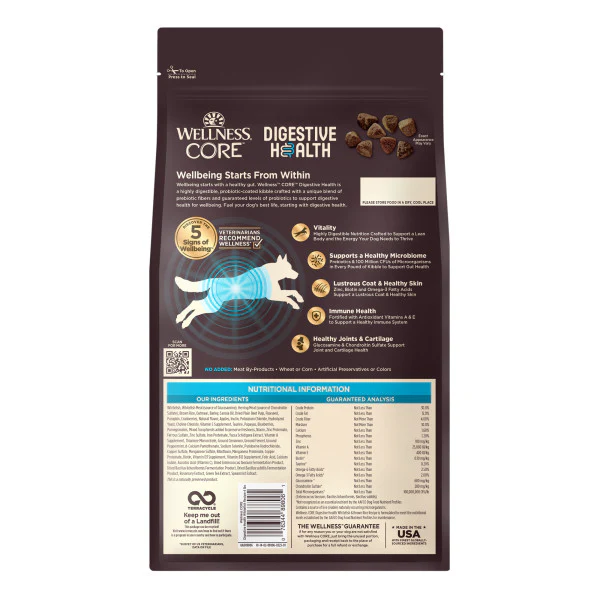 Wellness CORE Digestive Health Whitefish & Brown Rice Dry Dog Food - Image 2