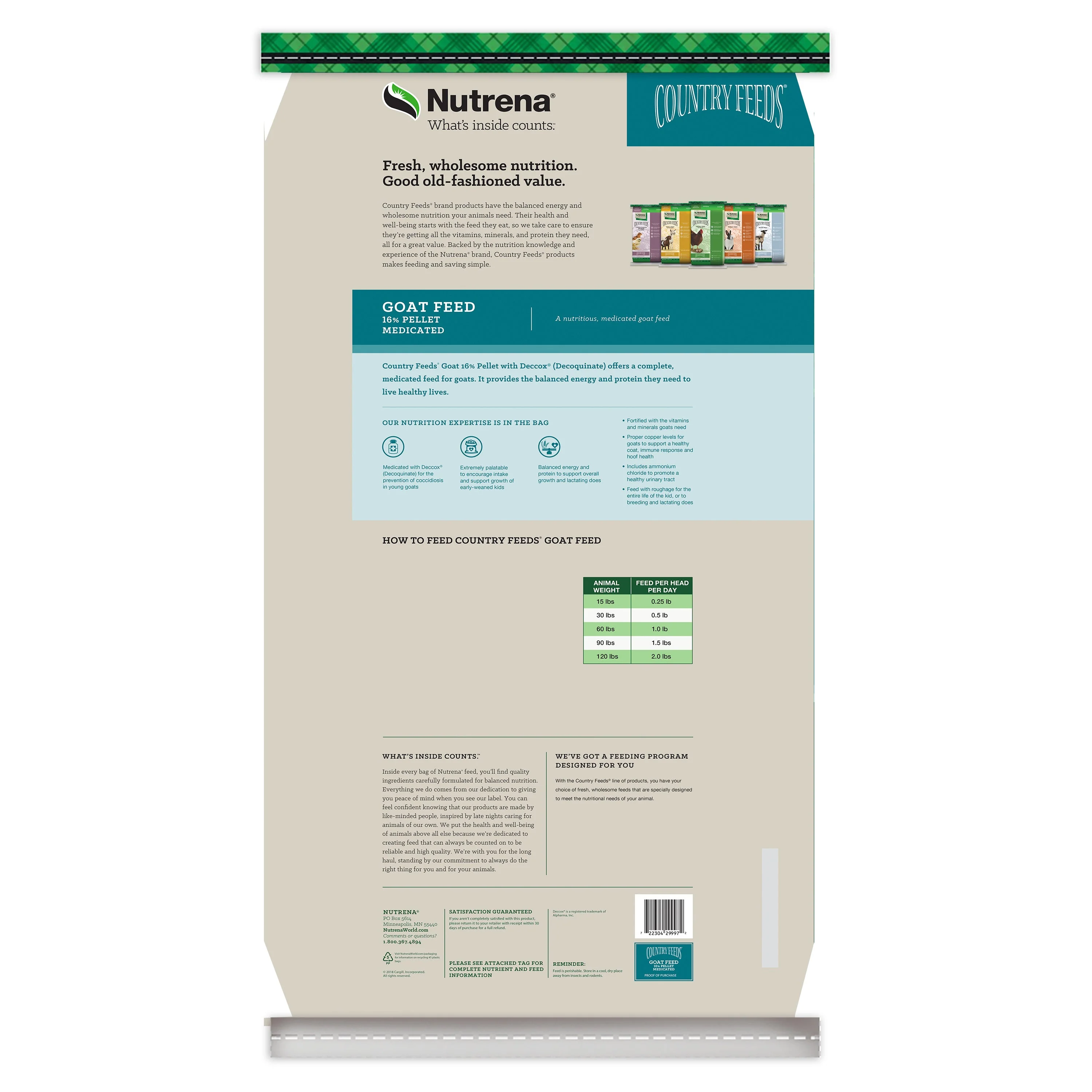 Nutrena® Country Feeds® 16% Pelleted Goat Feed - Medicated - Image 2