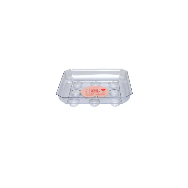 Curtis Wagner 8" Square Clear Designer Heavy Plant Saucer
