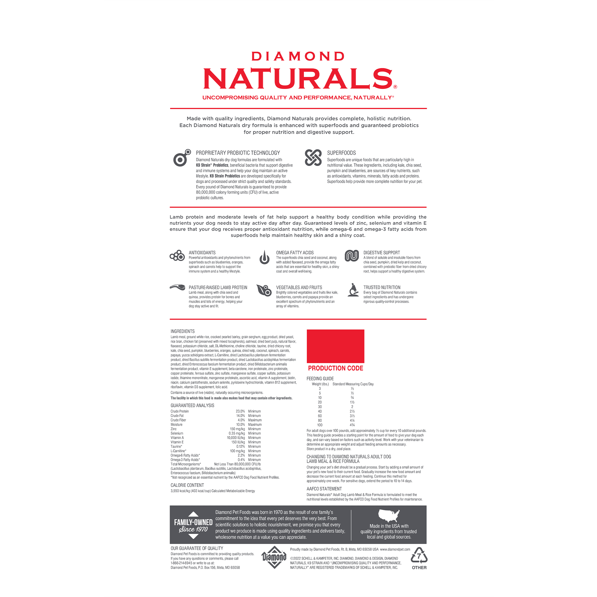 Diamond Naturals Lamb Meal & Rice Adult Dry Dog Food - Image 3