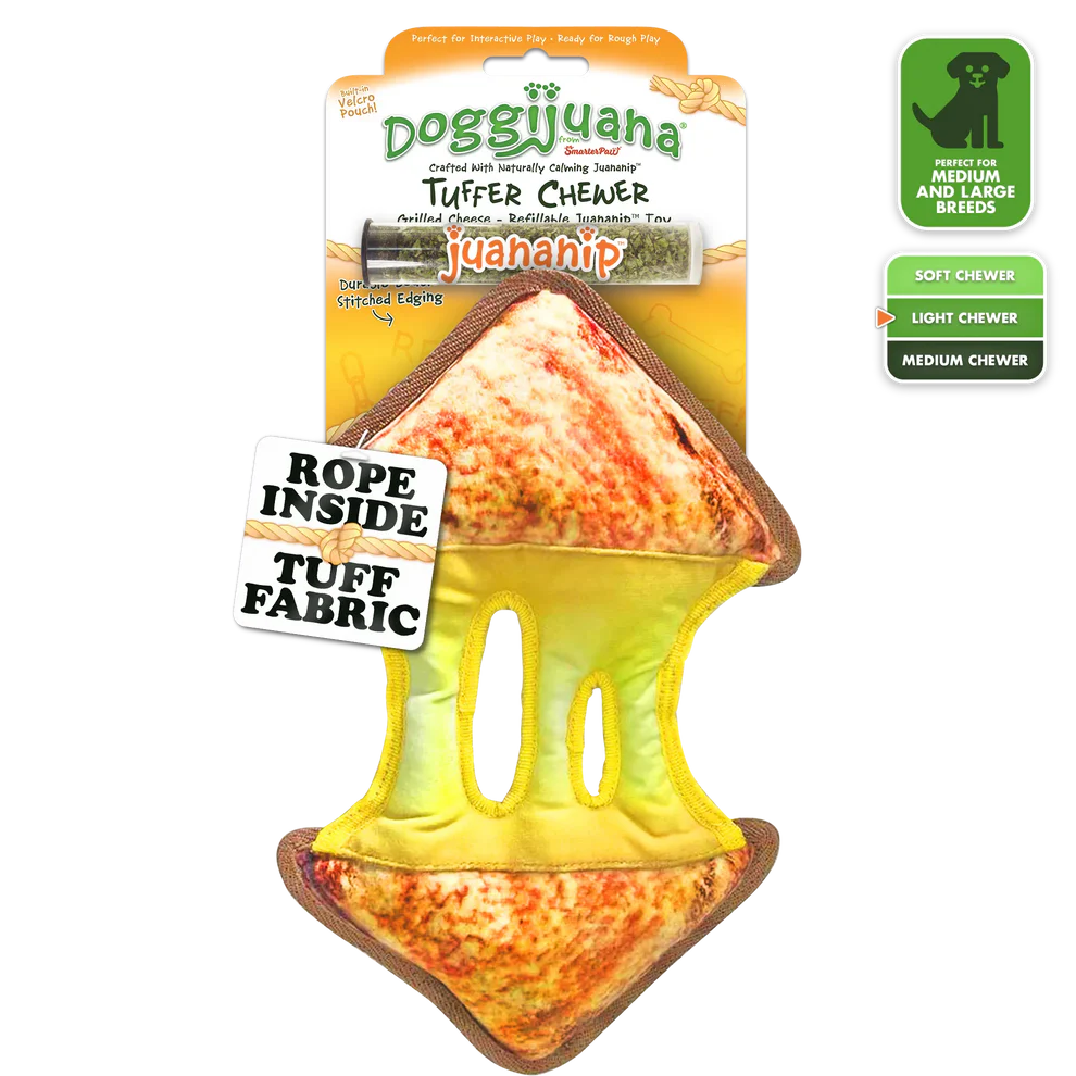 Doggijuana Tuffer Chewer Refillable Grilled Cheese Toy