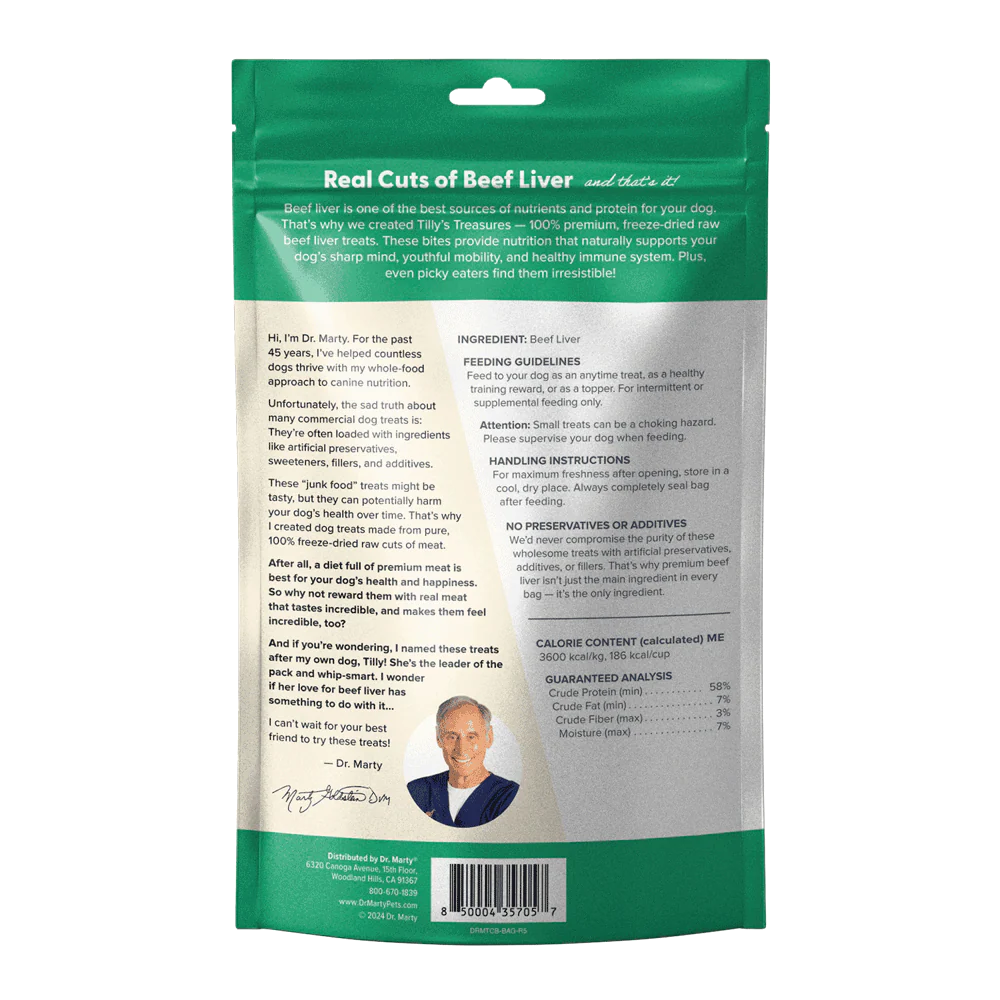 Dr. Marty Tilly’s Treasures 100% Freeze-Dried Raw Beef Liver Dog Treats - Image 2
