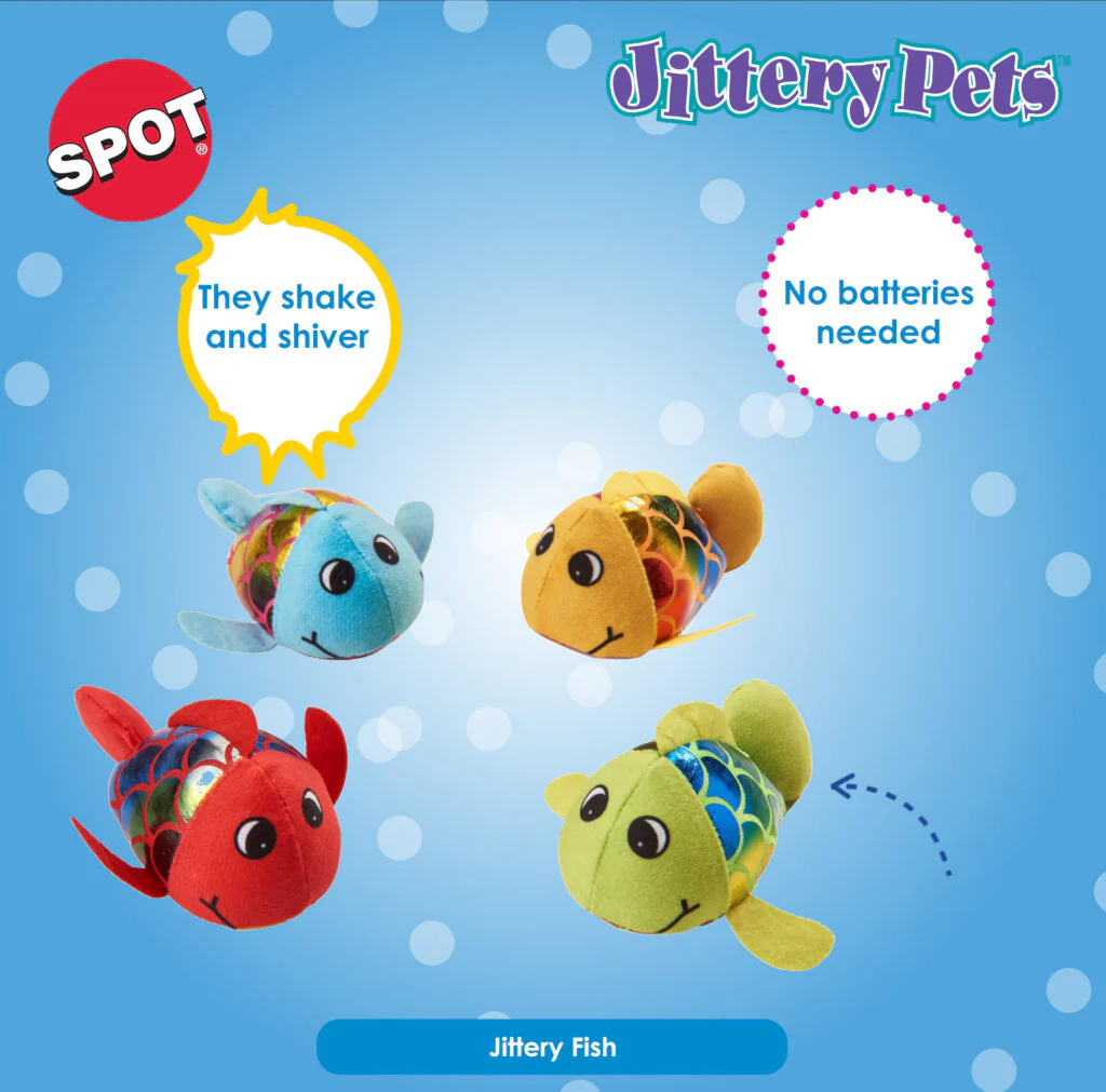 Ethical Pet SPOT Plush Jittery Fish Assorted Cat Toys - Image 2
