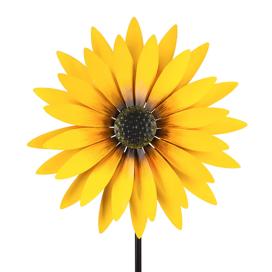 Evergreen 75"H Sunflower Statement Wind Spinner - Image 3