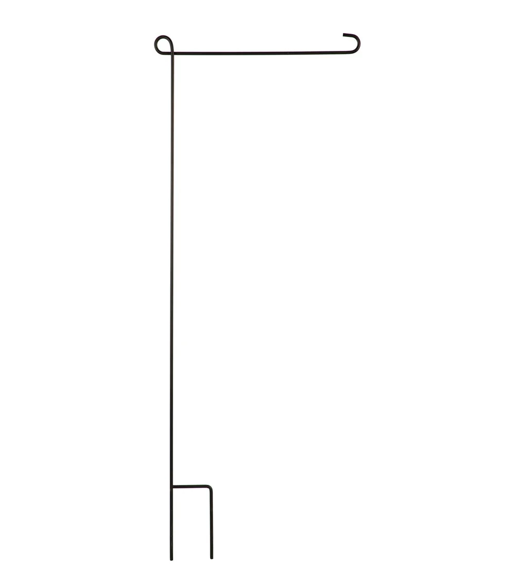 Evergreen Black Metal Garden Flag Stand