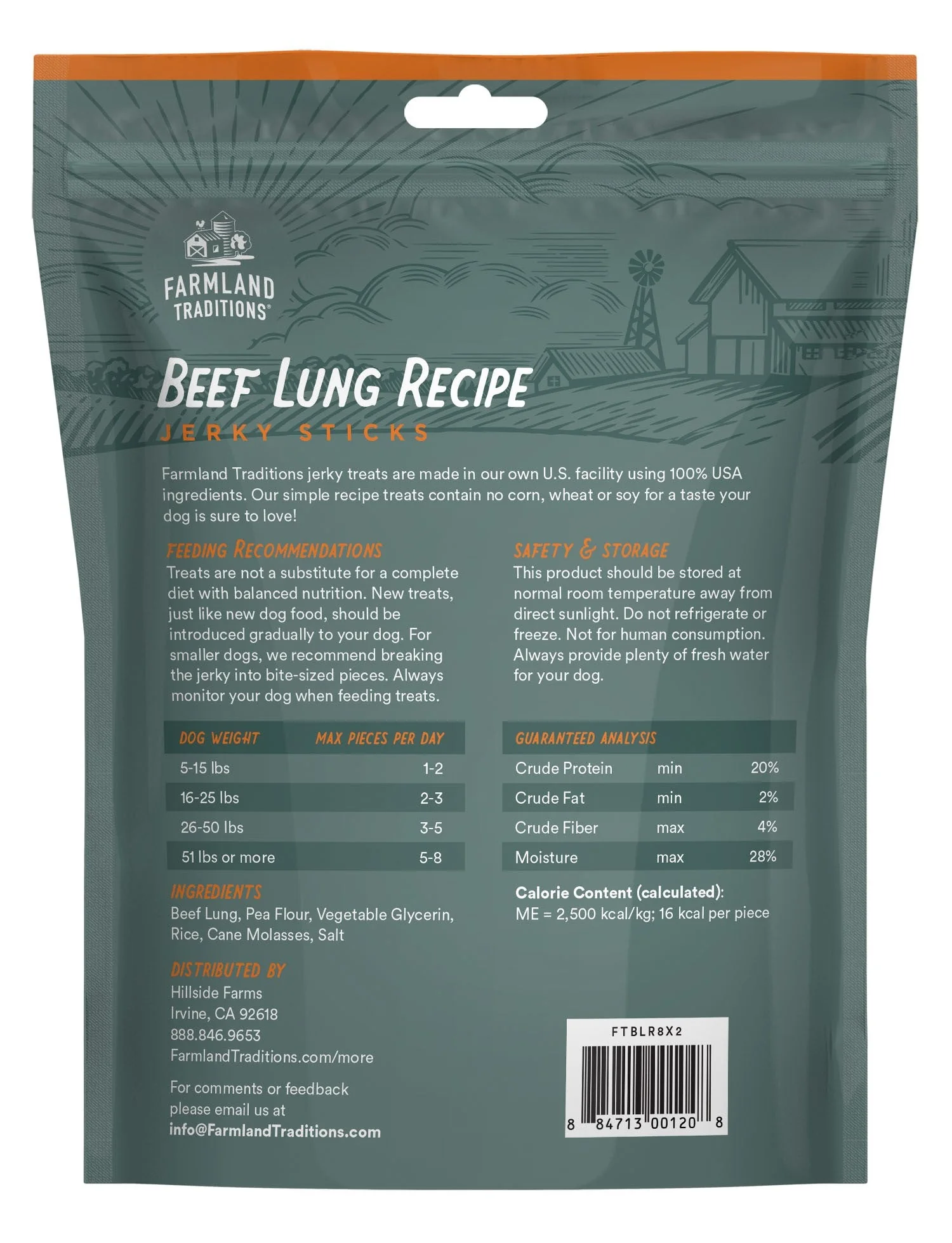 Farmland Traditions Beef Lung Recipe Jerky Sticks Dog Treats - Image 2