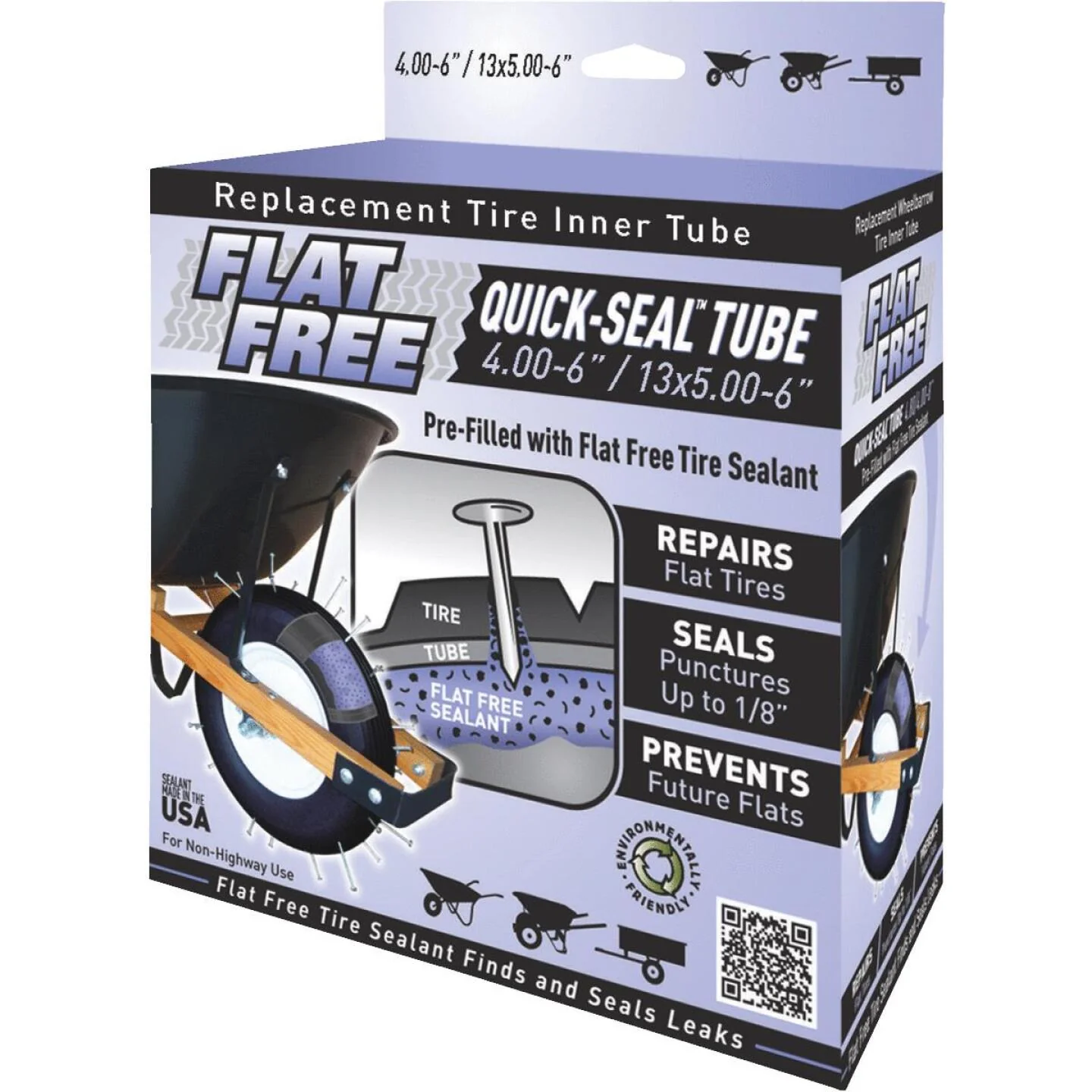 Flat Free 6 In. Wheelbarrow Tire Smart Tube
