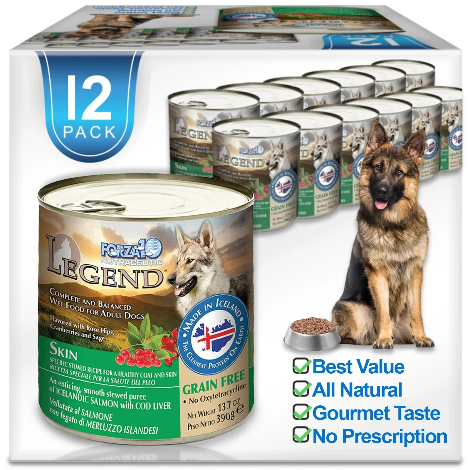 Forza10 Nutraceutic Legend Skin Icelandic Fish Recipe Grain-Free Canned Dog Food - Image 2