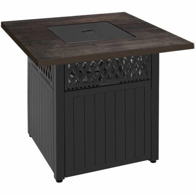 Four Seasons Courtyard Dual Heat Gas Fire Pit Wood-Look Top