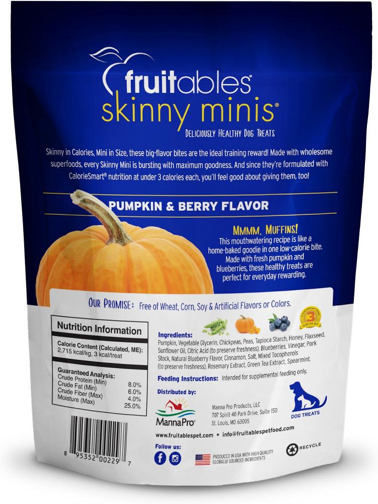 Fruitables Skinny Mini Pumpkin & Blueberry Dog Treats - Image 2