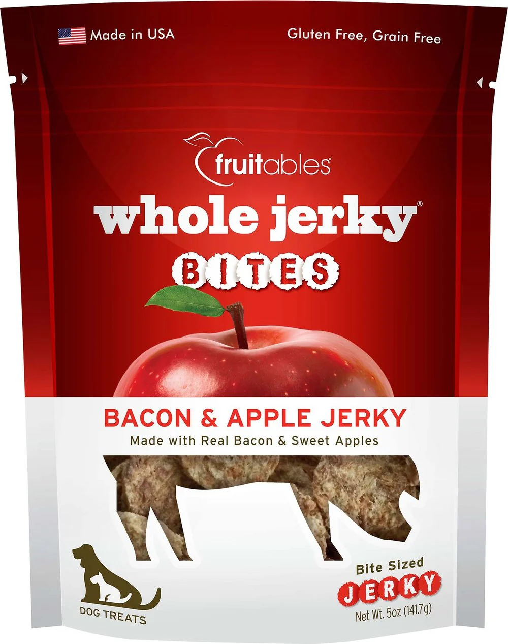 Fruitables Whole Jerky Bites Bacon & Apple Dog Treats