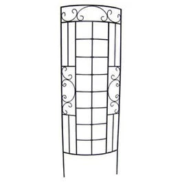 Garden Trellis, Romantic Curved, Black Steel, 2 x 6-Ft.