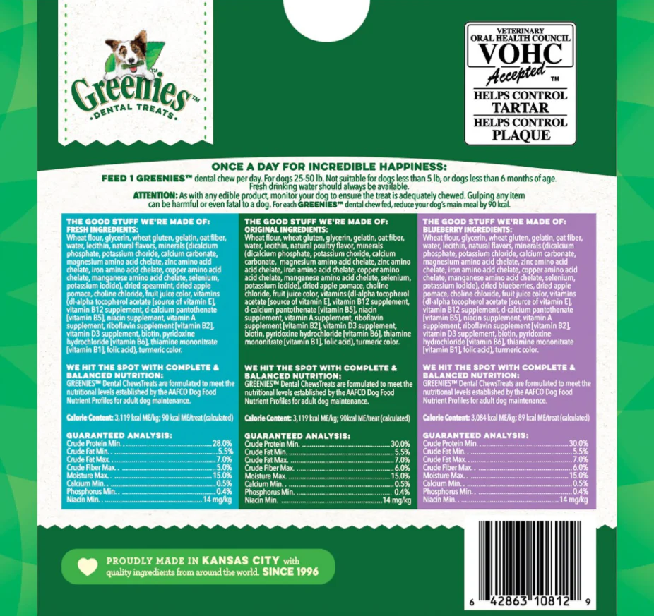 Greenies Regular Three Flavor Variety Pack Dental Dog Treats - Image 3