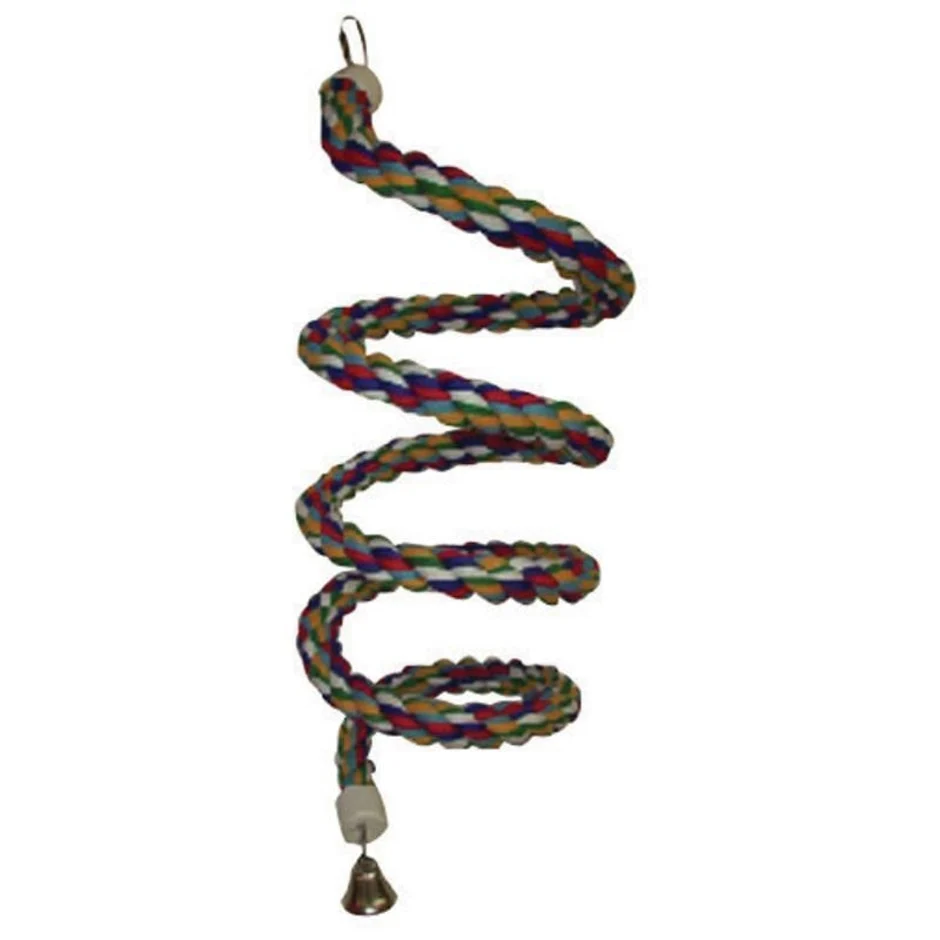 HAPPY BEAKS COTTON ROPE BOING WITH BELL BIRD TOY - Image 2
