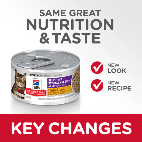 Hill's® Science Diet® Sensitive Stomach & Skin Chicken & Vegetable Entrée Cat Food - Image 3