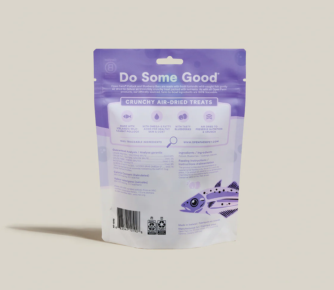 Icelandic Air-Dried Pollock & Blueberry Dog Treat Bars - Image 4
