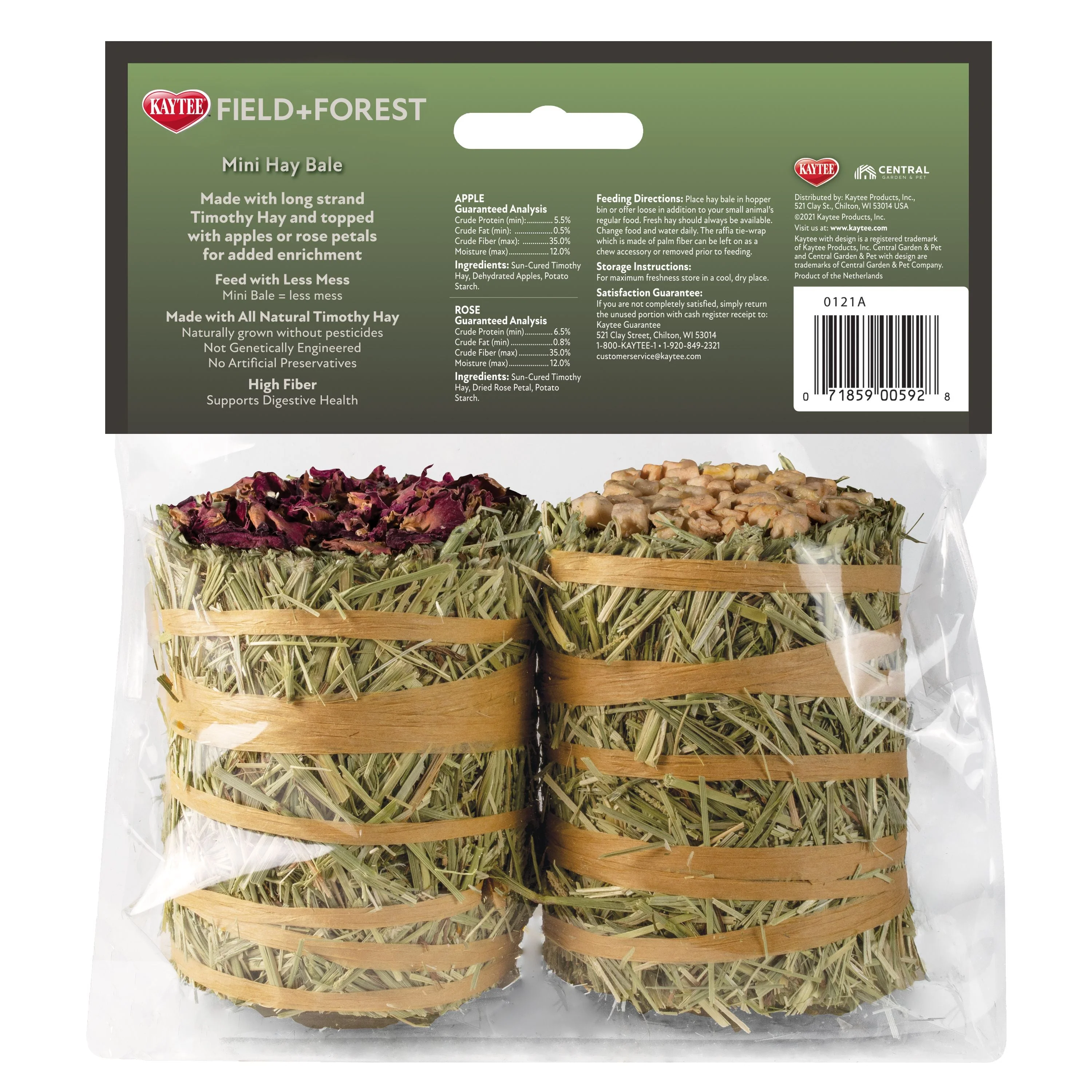 Kaytee Mini Hay Bale Apple & Rose - Image 2