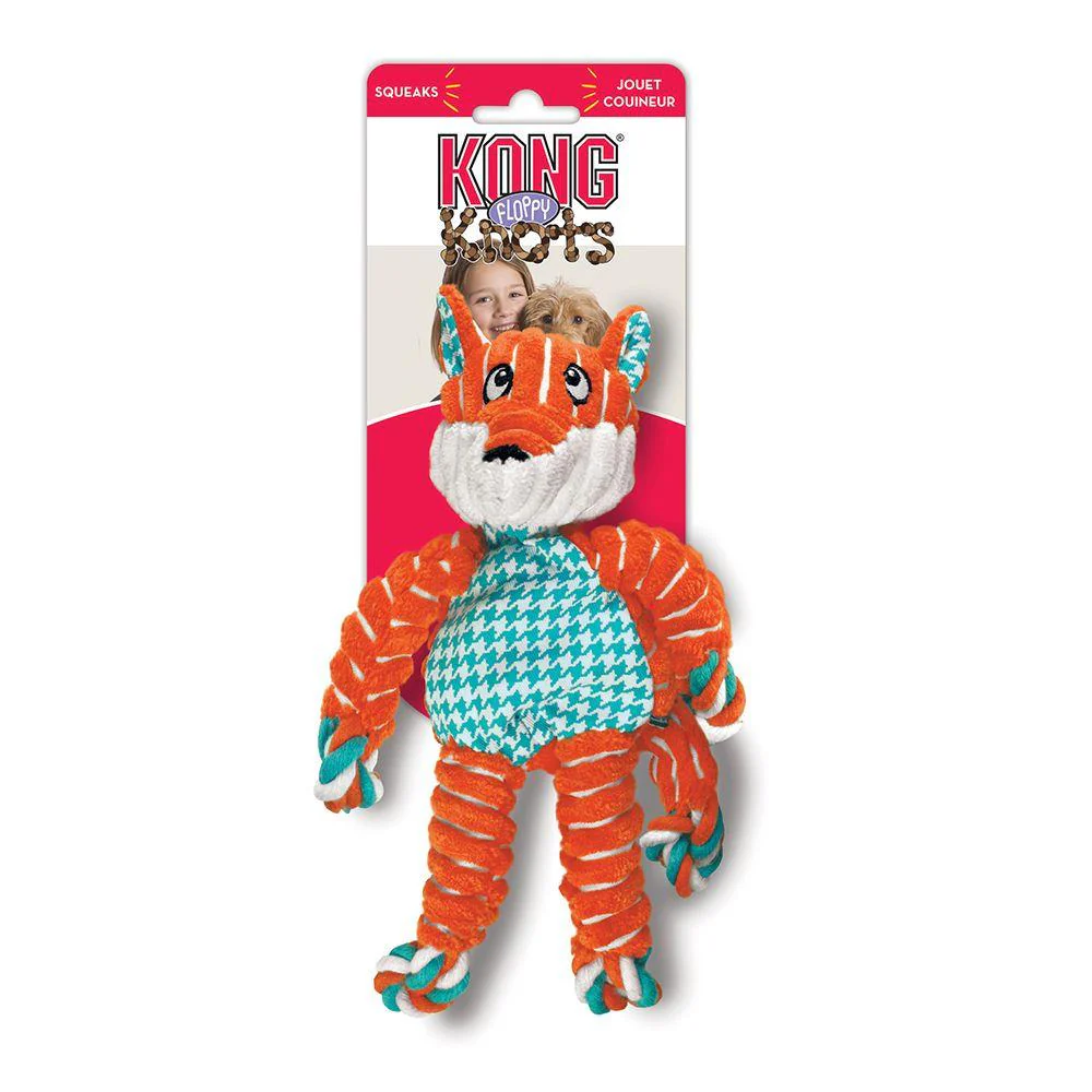 KONG Floppy Knots Fox Dog Toy - Image 2