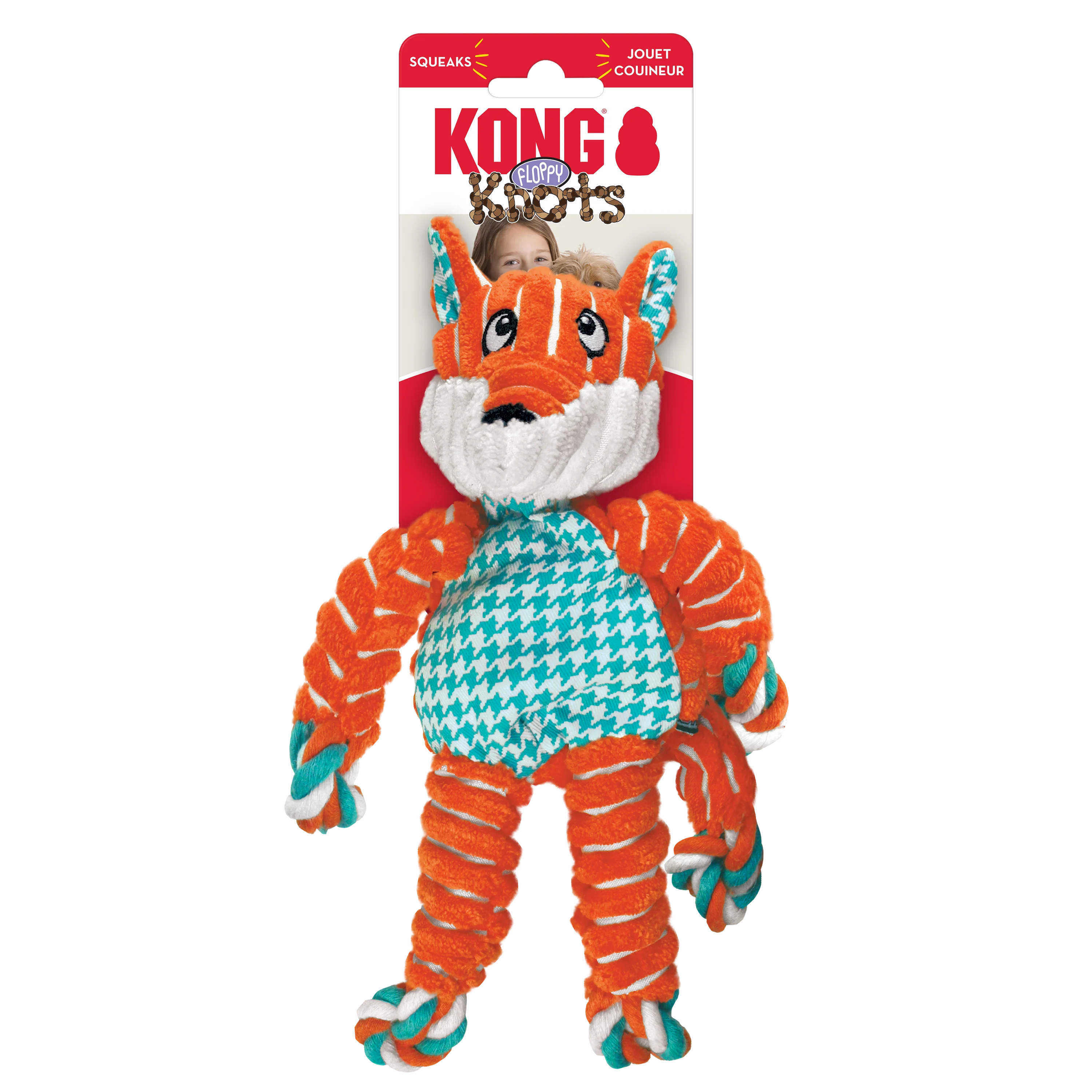 KONG Floppy Knots Fox Dog Toy - Image 3