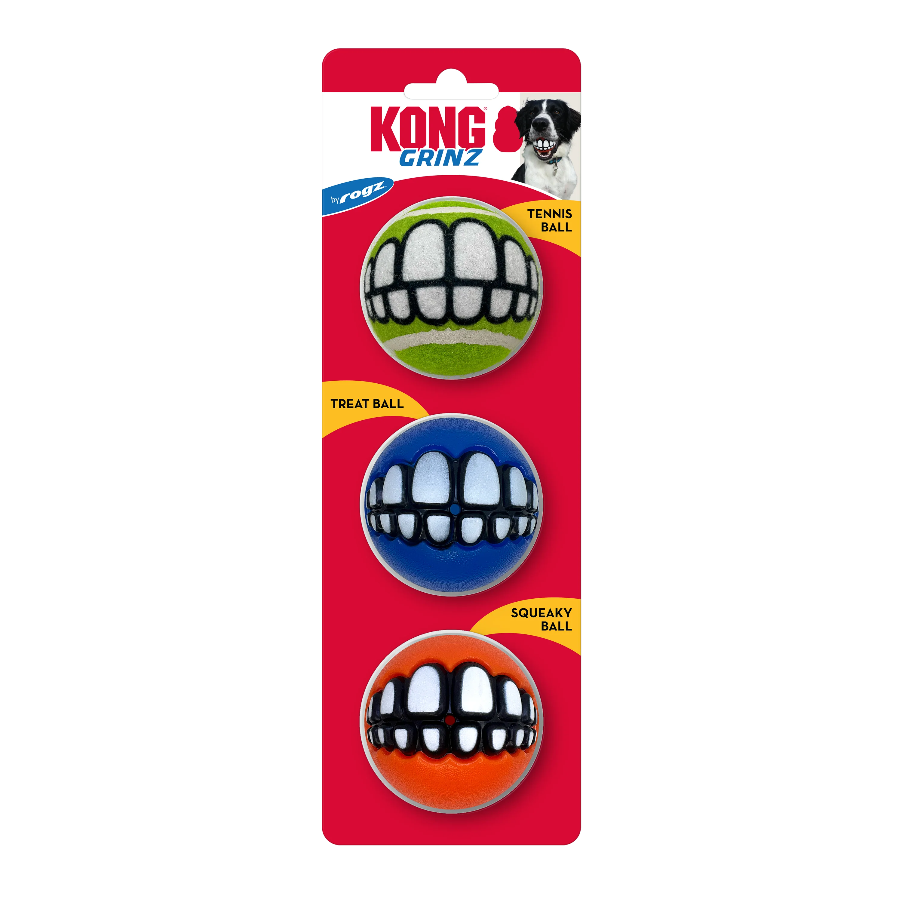 KONG Grinz By Rogz Variety 3-Pk Dog Toy - Image 2