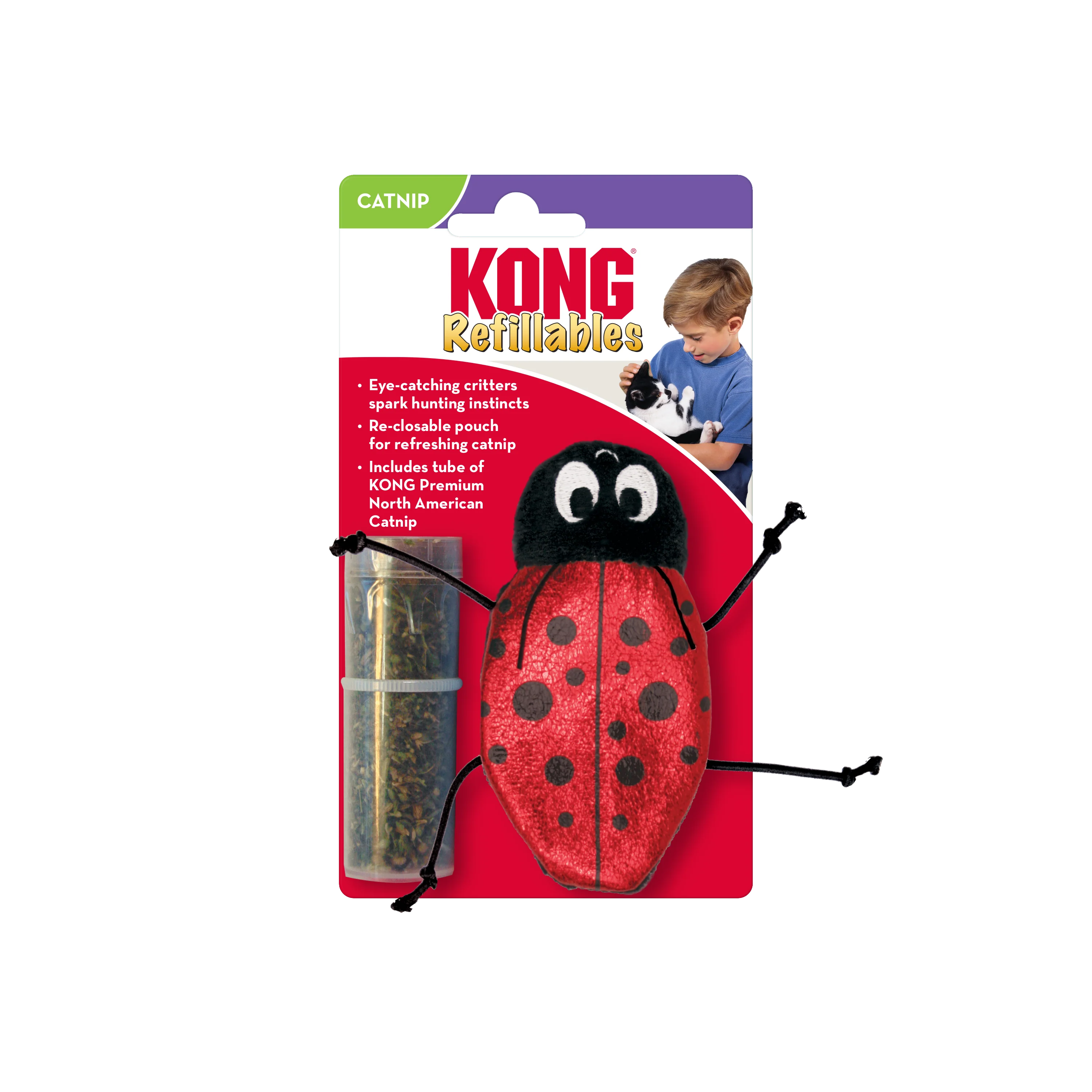 Kong Refillables Ladybug Cat Toy - Image 2