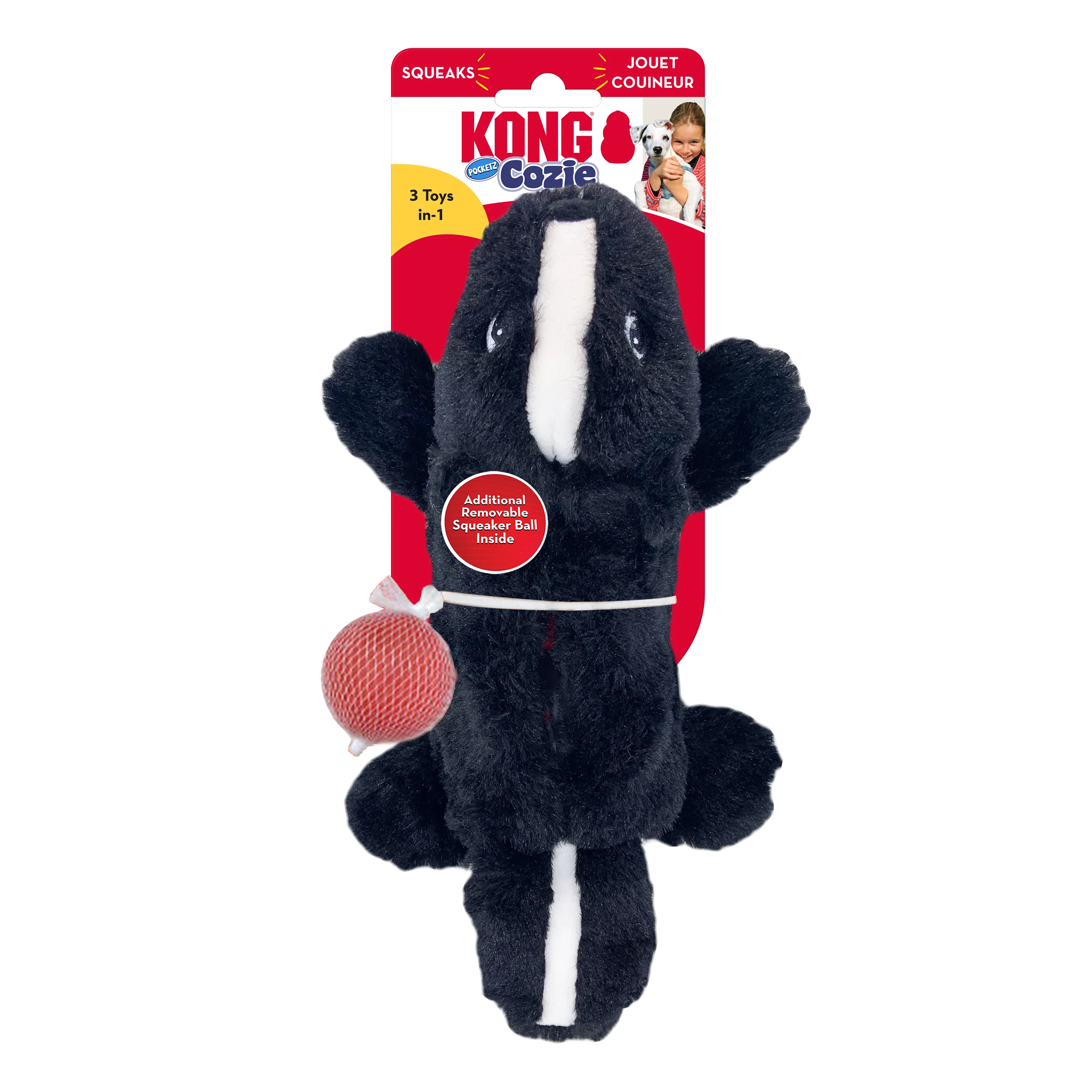 KONG Cozie Pocketz Skunk Dog Toy