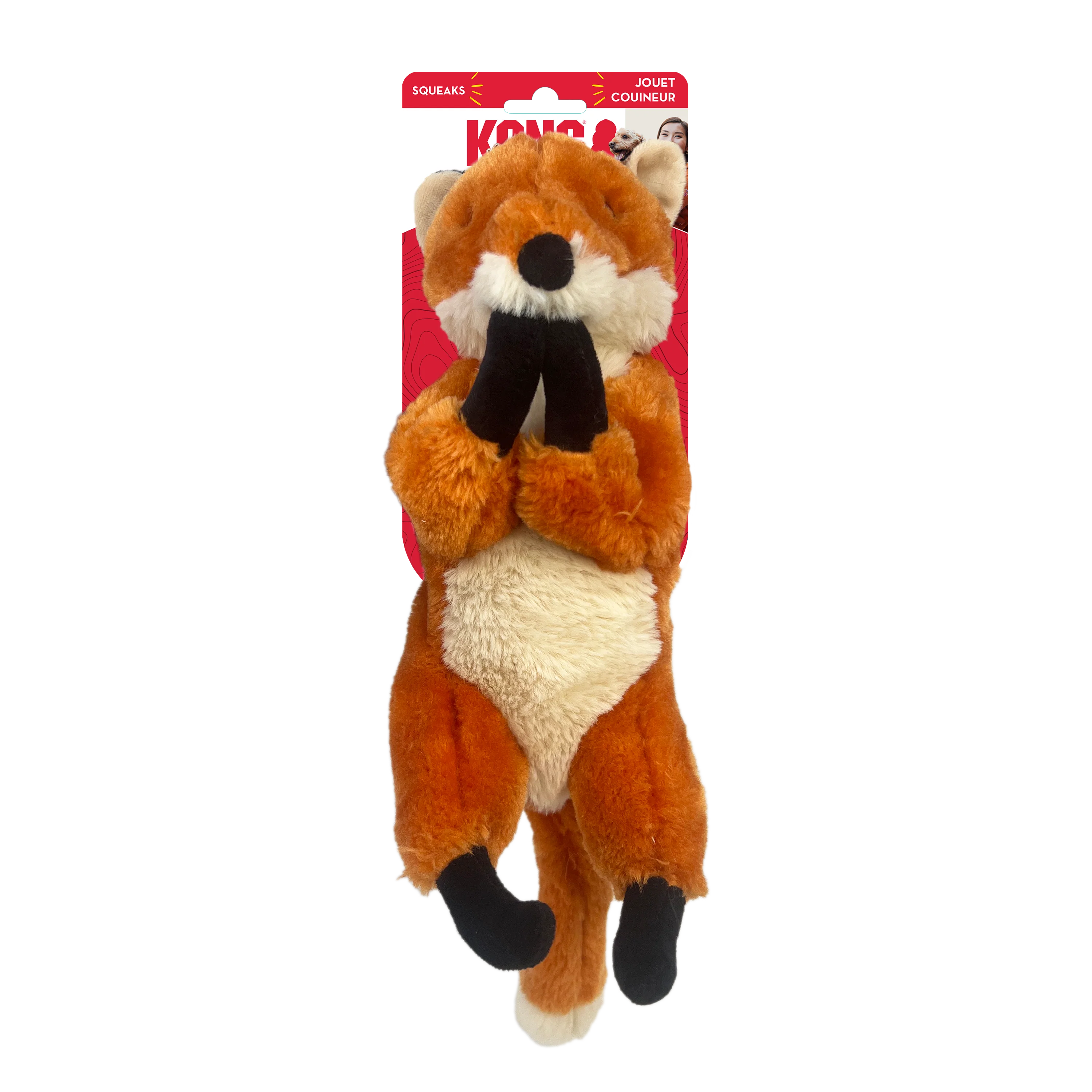 KONG Wild Low Stuff Creatures Fox Dog Toy - Image 2