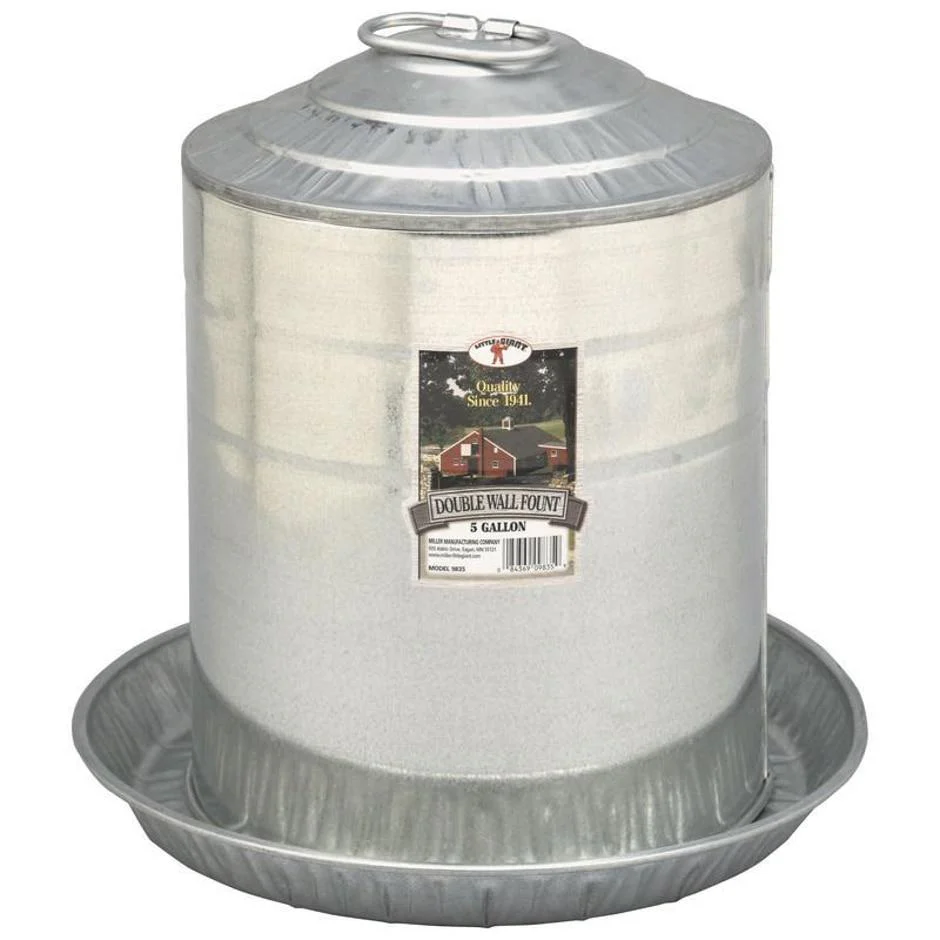 Little Giant Double Wall Poultry Fount Galvanized - Image 3