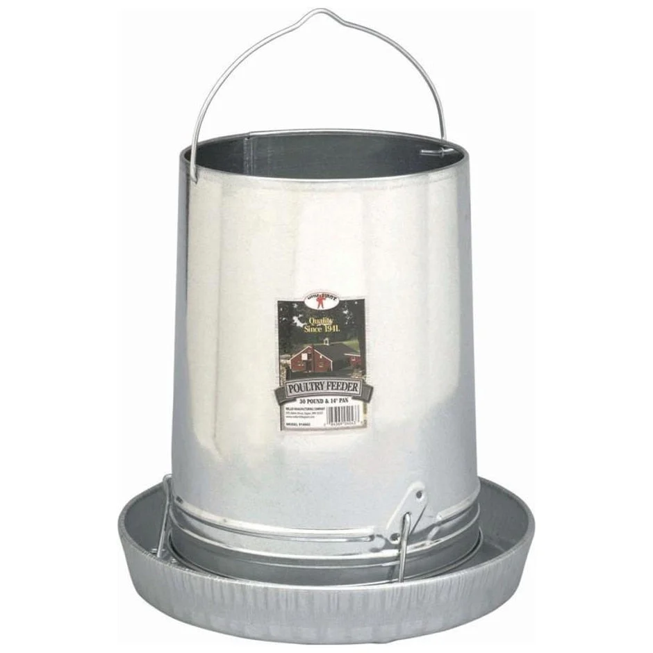 LITTLE GIANT HANGING POULTRY FEEDER W/PAN GALV - Image 2