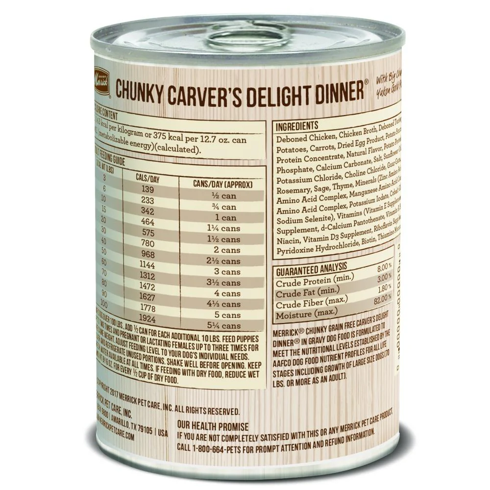 Merrick Grain Free Chunky Carvers Delight Dinner Canned Dog Food - Image 2